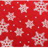 Feutrine rouge à Grands Flocons blancs - Maison Klem