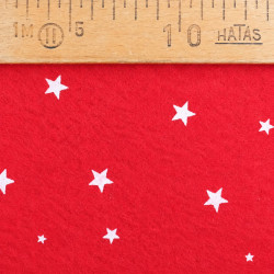 Feutrine rouge étoiles blanches – Tissu Noël | Maison Klem