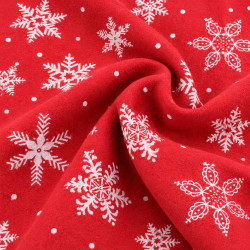 Feutrine rouge flocons blancs – Tissu de Noël | Maison Klem