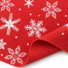 Red felt with big white flakes
