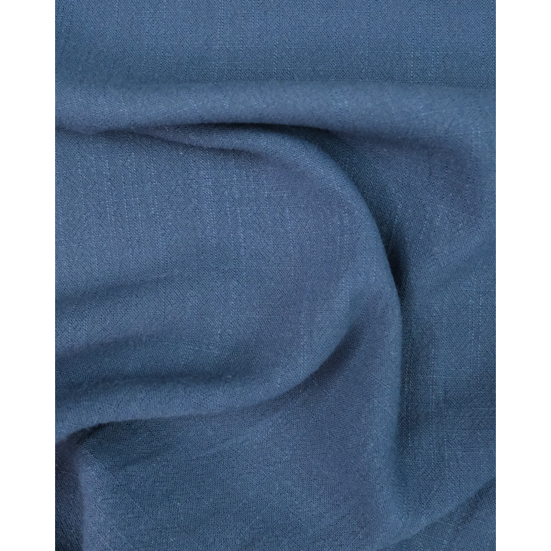 Lin Lavé Viscose Bleu Jean - Maison Klem