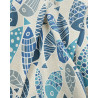 Linen Effect Coating 140 blue fish