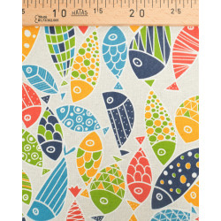 Linen Effect Coating 140 peixe multi