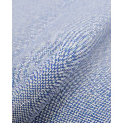 Effet Lin Lurex Enduit 160 Bleu Argent - Maison Klem