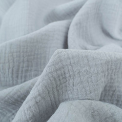 Double Gaze Unie Bleu Glacial - Maison Klem