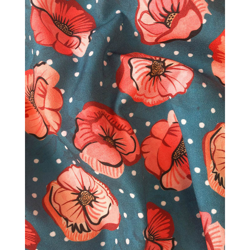 Outdoor Digital Dralon Coquelicot - Maison Klem