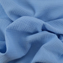 Double Gaze Unie Bleu Ciel - Maison Klem