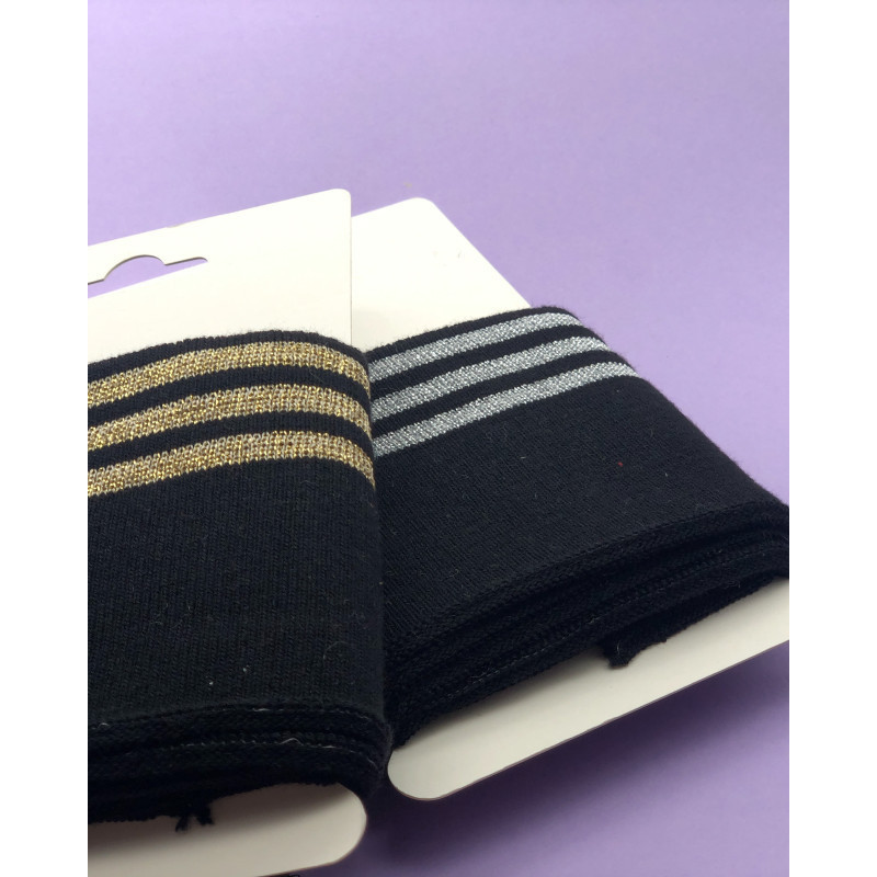 Bande Bord Côte Lurex Noir Argent - Maison Klem