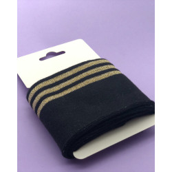 Bande Bord Côte Lurex Noir Or - Maison Klem