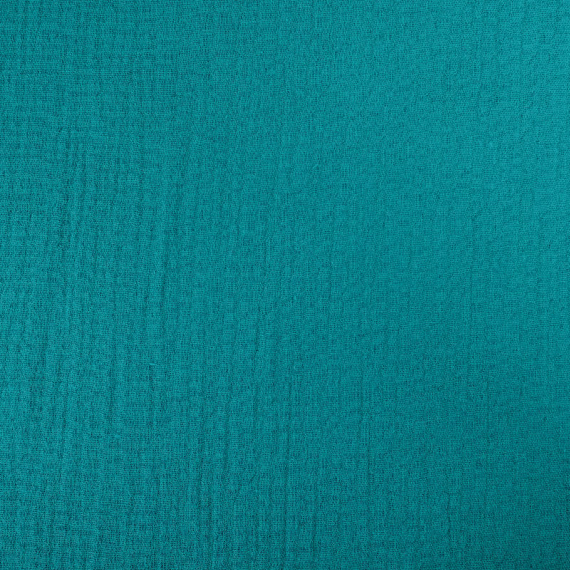 Double Gaze Unie Bleu Canard - Maison Klem
