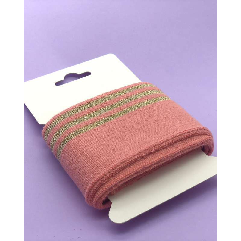 Bande Bord Côte Lurex Saumon Or - Maison Klem