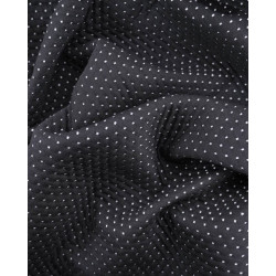 Matelassé Piqué Envers Rayures Ecru Noir - Maison Klem