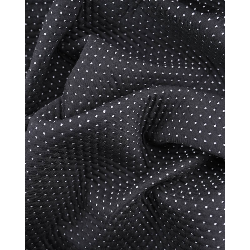 Matelassé Piqué Envers Rayures Ecru Noir - Maison Klem