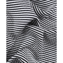 Matelassé Piqué Envers Rayures Ecru Noir - Maison Klem