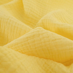 Double Gaze Unie Jaune Pastel - Maison Klem