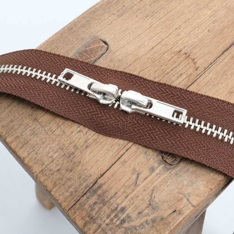 Fermeture Double Curseur 60CM Chocolat - Maison Klem