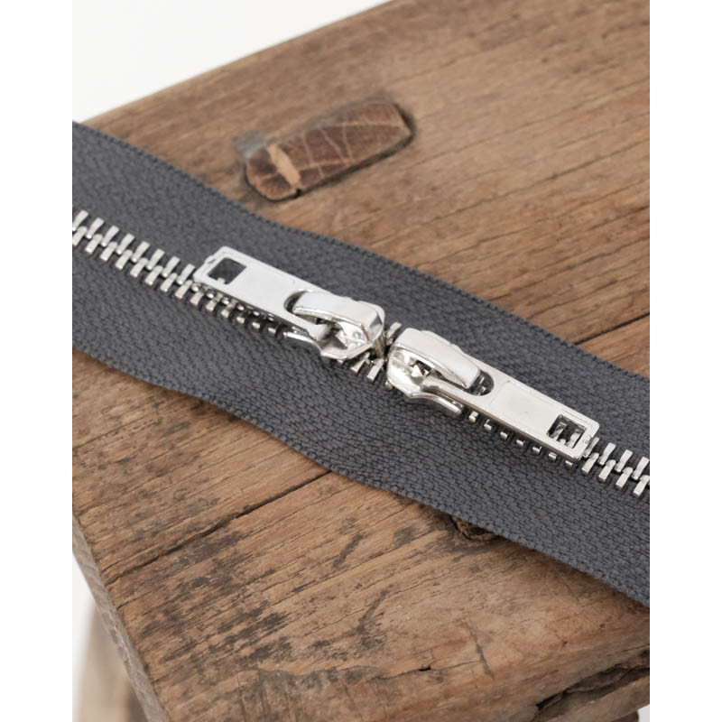 Fermeture Double Curseur 60CM Gris Foncé - Maison Klem