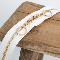 Fermeture Double Curseur Cercle 60cm Or Blanc - Maison Klem