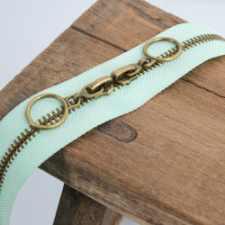 Double Slider Closure Circle 40CM Brass Water Green