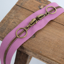 Fermeture Double Curseur Cercle 40CM Laiton Parme - Maison Klem