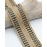 Sangle Jute 40MM Beige Carreaux Bleus - Maison Klem