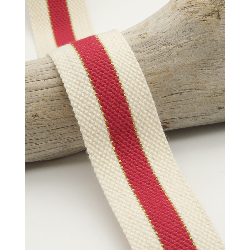 Sangle Coton Lurex Bicolore Rouge - Maison Klem