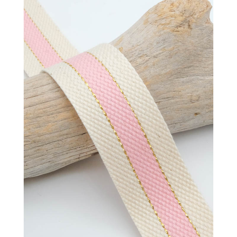 Sangle Coton Lurex Bicolore Rose - Maison Klem