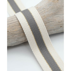 Sangle Coton Lurex Bicolore Gris - Maison Klem