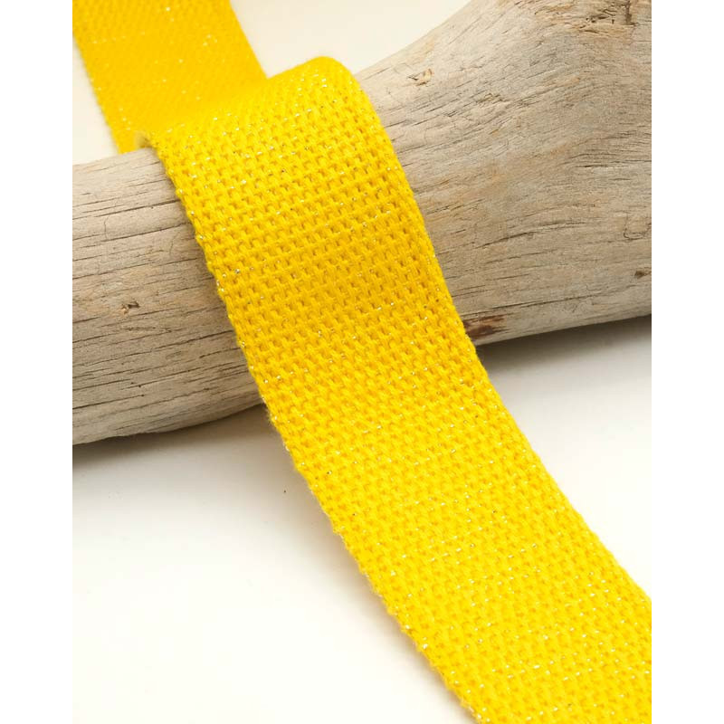 Sangle Coton Lurex Or 30MM jaune