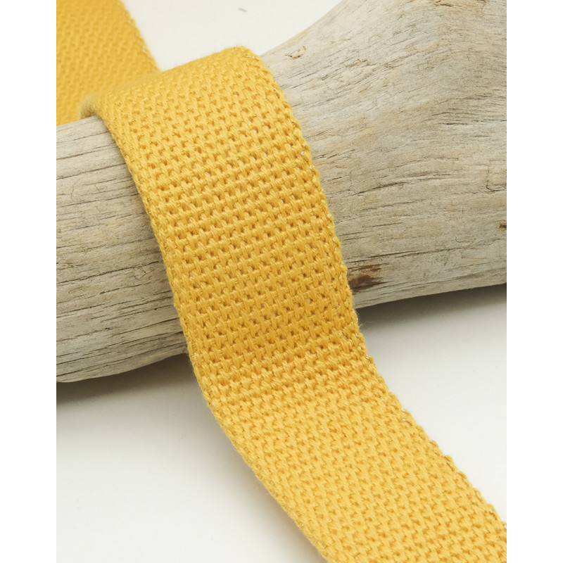 Sangle Coton Lurex Or 30MM moutarde