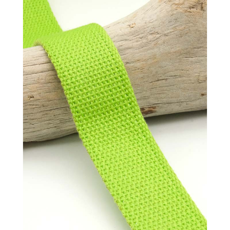 Sangle Coton Lurex Or 30MM vert fluo