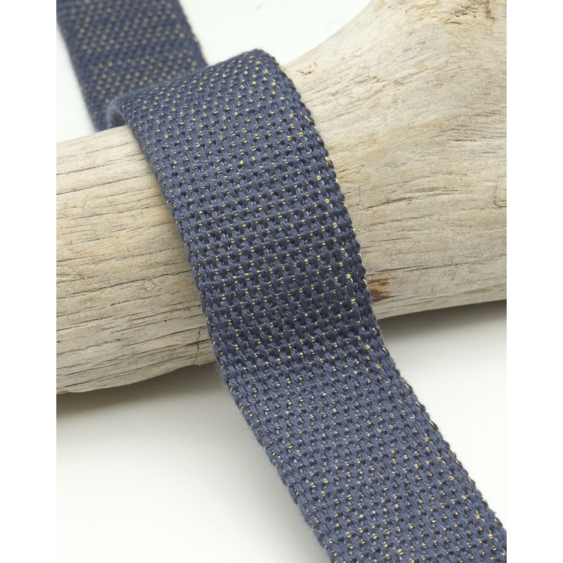 Sangle Coton Lurex Or 30MM jean