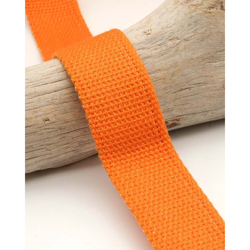 Sangle Coton Lurex Or 30MM orange