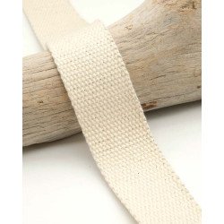 Sangle Coton Lurex Argent 30MM Ecru - Maison Klem