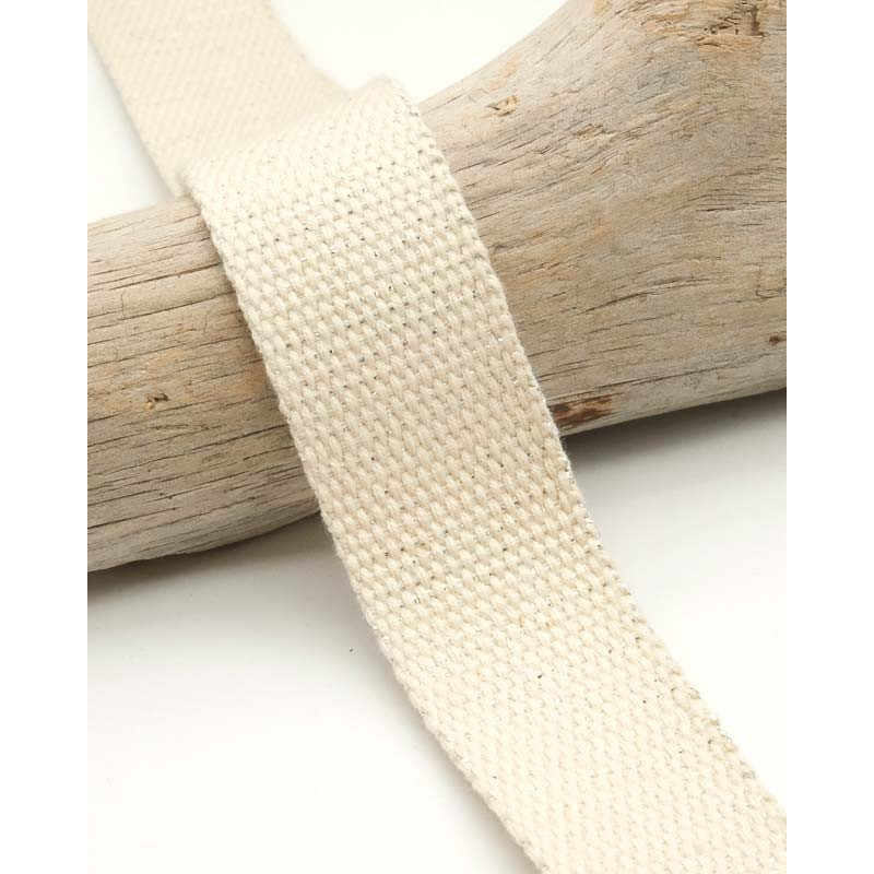 Sangle Coton Lurex Argent 30MM Ecru - Maison Klem