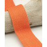Sangle Coton Lurex Argent 30MM Orange - Maison Klem