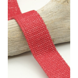 Sangle Coton Lurex Argent 30MM Rouge - Maison Klem