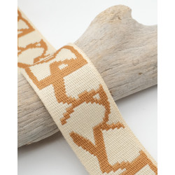 Sangle Jacquard Dmotivé 38MM Ecru Terracotta - Maison Klem