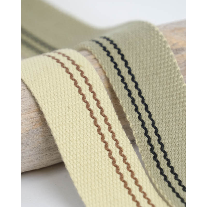 Sangle Bicolore Double Face 30MM Gris Beige - Maison Klem