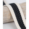 Sangle Chevron Bicolore 30MM Noir Ecru - Maison Klem