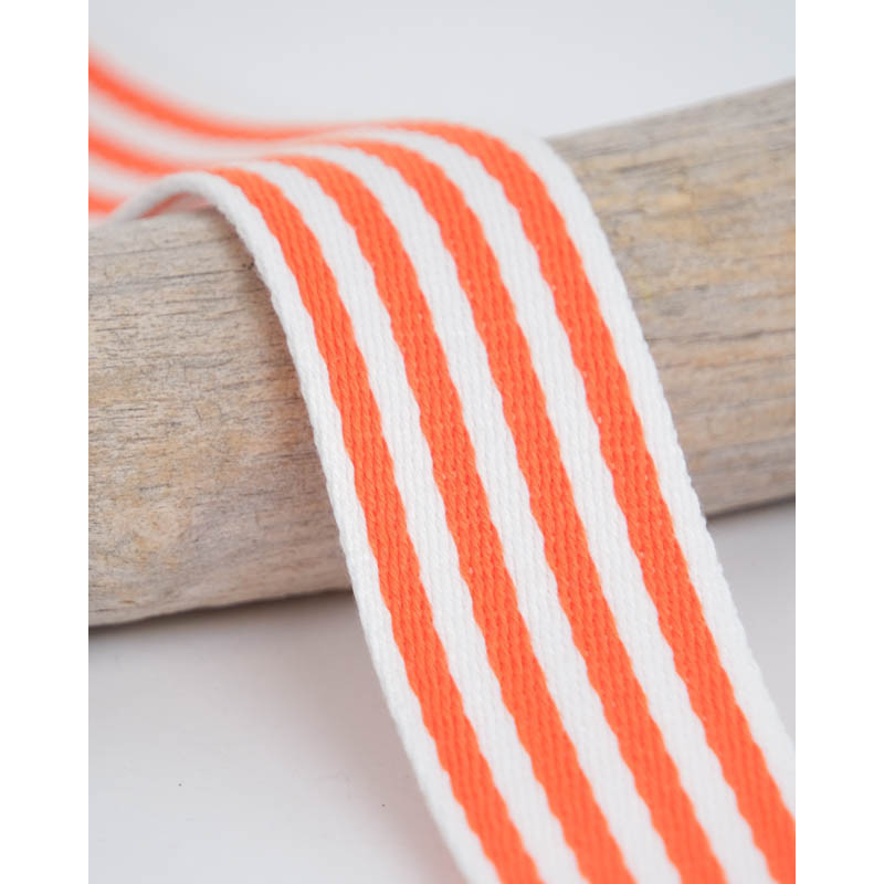 Sangle Multi Rayures 40MM Orange - Maison Klem