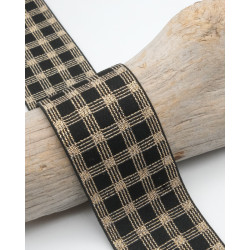 40MM Square Gold and Black Lurex Elastic Design