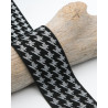 Elastique Lurex Design 40MM pied de poule argent et noir