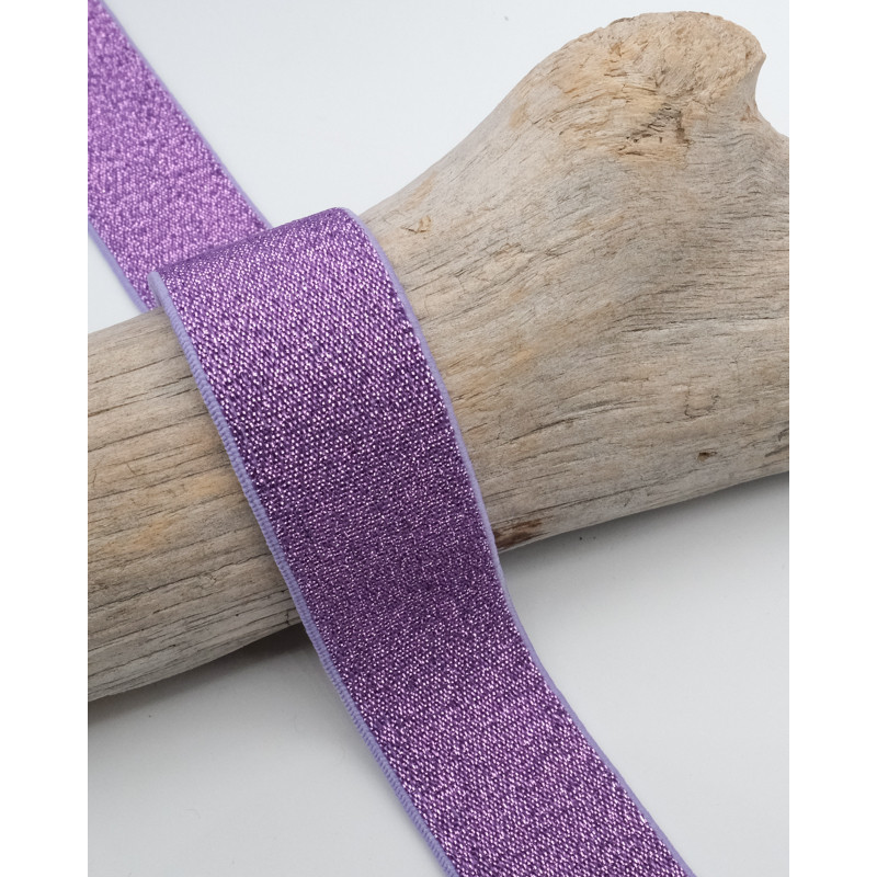 Elastique Lurex 25MM Violet - Maison Klem