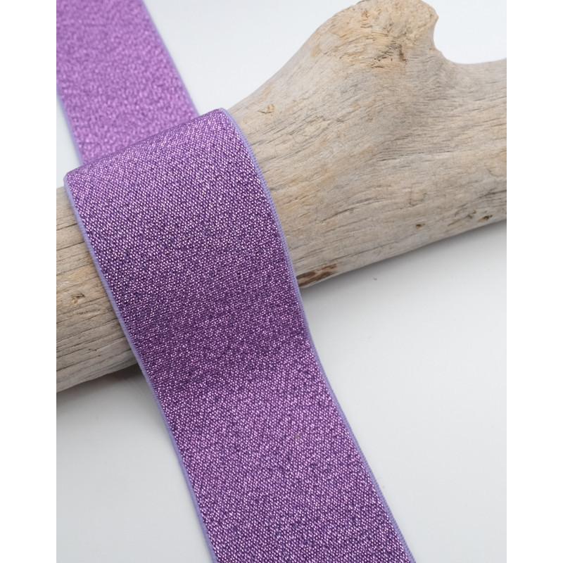 Elastique Lurex 40MM Violet - Maison Klem