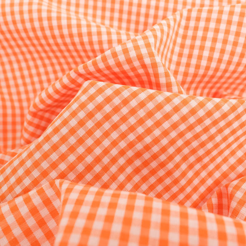 Vichy Petits Carreaux Orange - Maison Klem