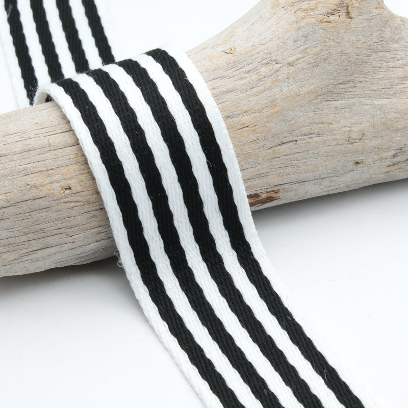 Sangle Multi Rayures 40MM Noir - Maison Klem