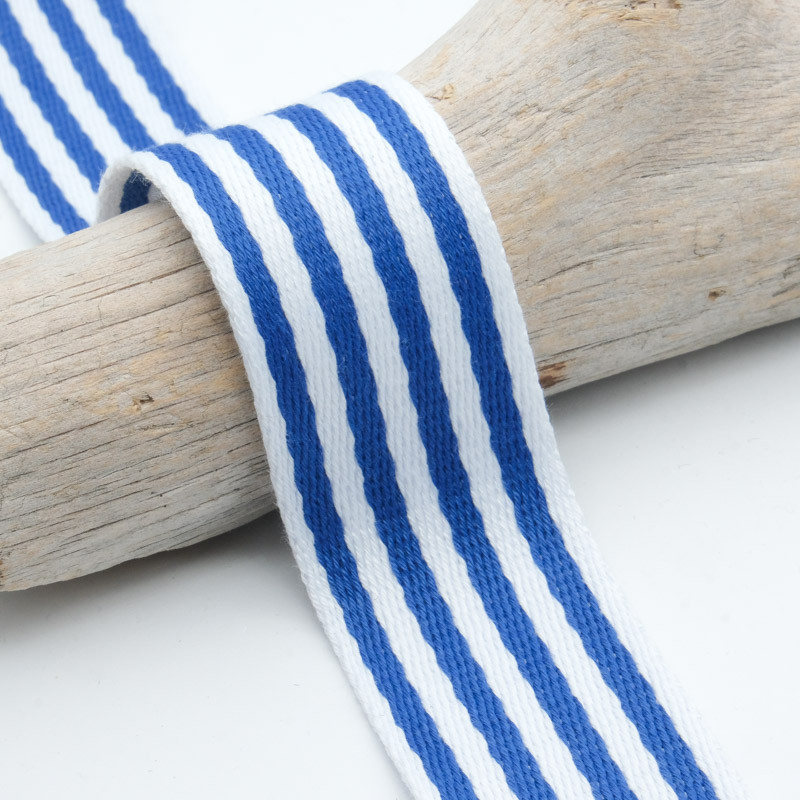 Sangle Multi Rayures 40MM Bleu Foncé - Maison Klem