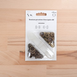 Bouton Pression Tissu épais taille 15MM vieux bronze