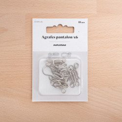 Chiusura a clip per pantaloni, larghezza 18 mm, nichelata